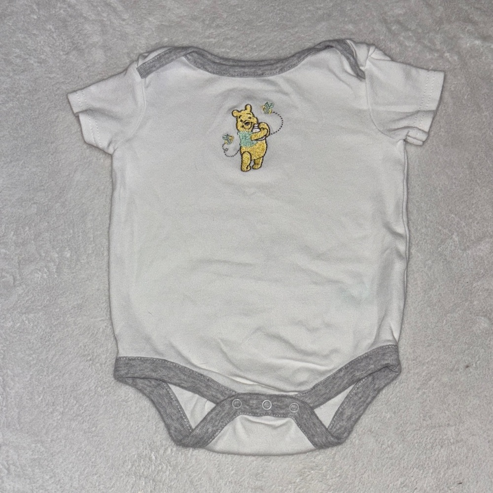 Disney White and Gray Kids One Piece bodysuit 3-6 months gender neutral